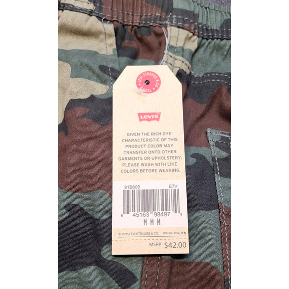 Levi's Big Boy's slim fit shorts pants medium camo drawstring stretch 4 pockets - Picture 3 of 8